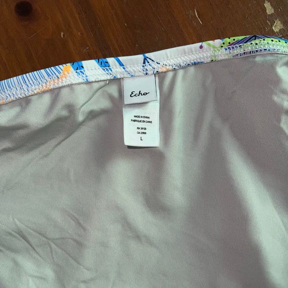 Echo Tropicalia Floral Bikini Swim Top Bottom Set Large - Picture 7 of 8